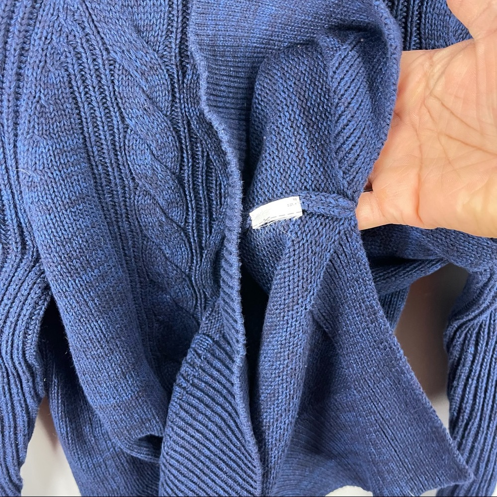 Gap Cable Rib Knit Turtleneck Chunky Sweater Pullover Navy Blue sz S Long Sleeve - Picture 3 of 5